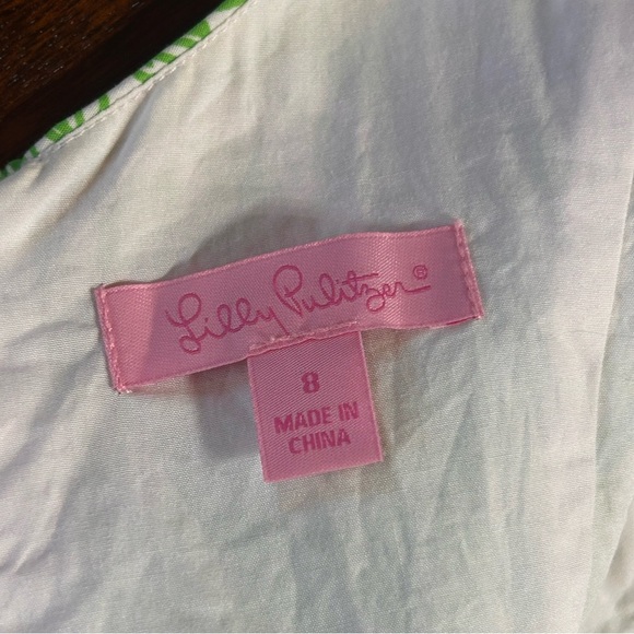 Lilly Pulitzer Girls Mini Gosling Sleeveless Dress Green Blue Size 8 - Picture 3 of 6